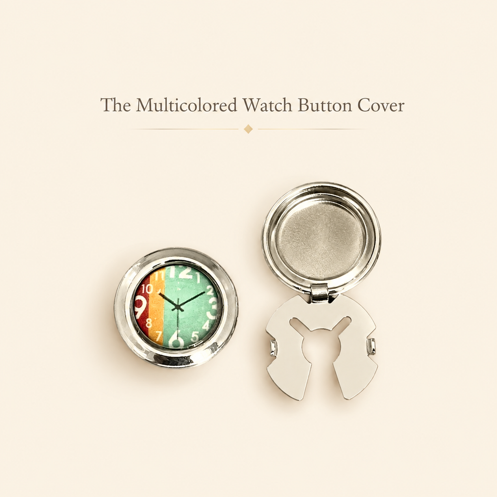 The Multicolored Watch Button Cover