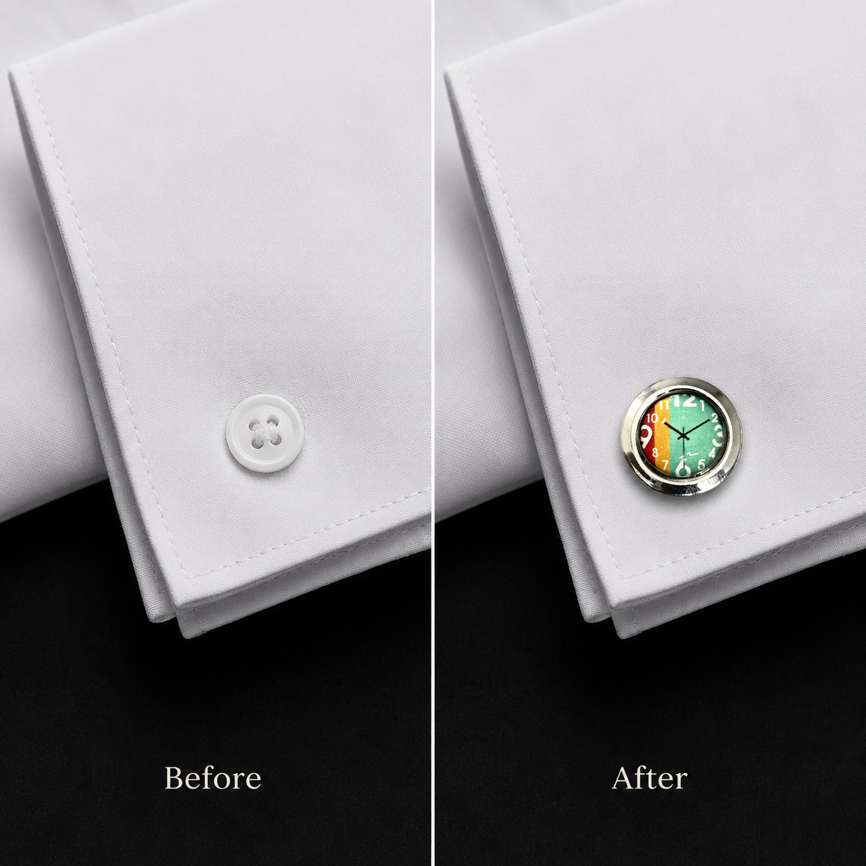 The Multicolored Watch Button Cover