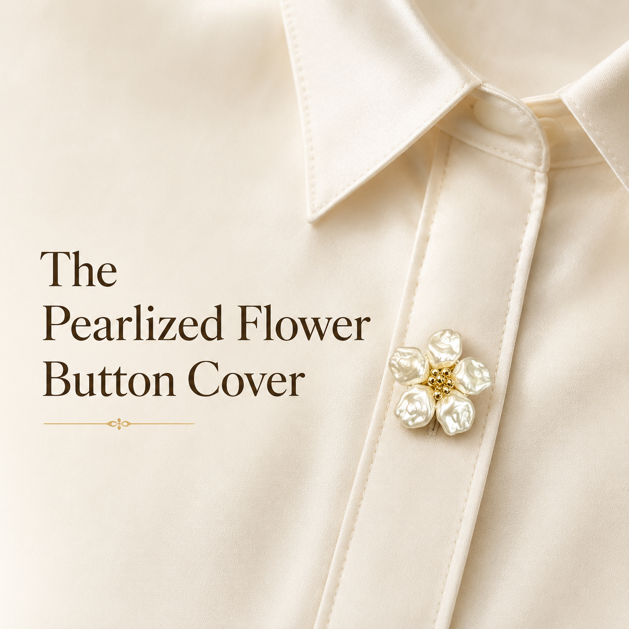The Pearlized Flower Button Cover