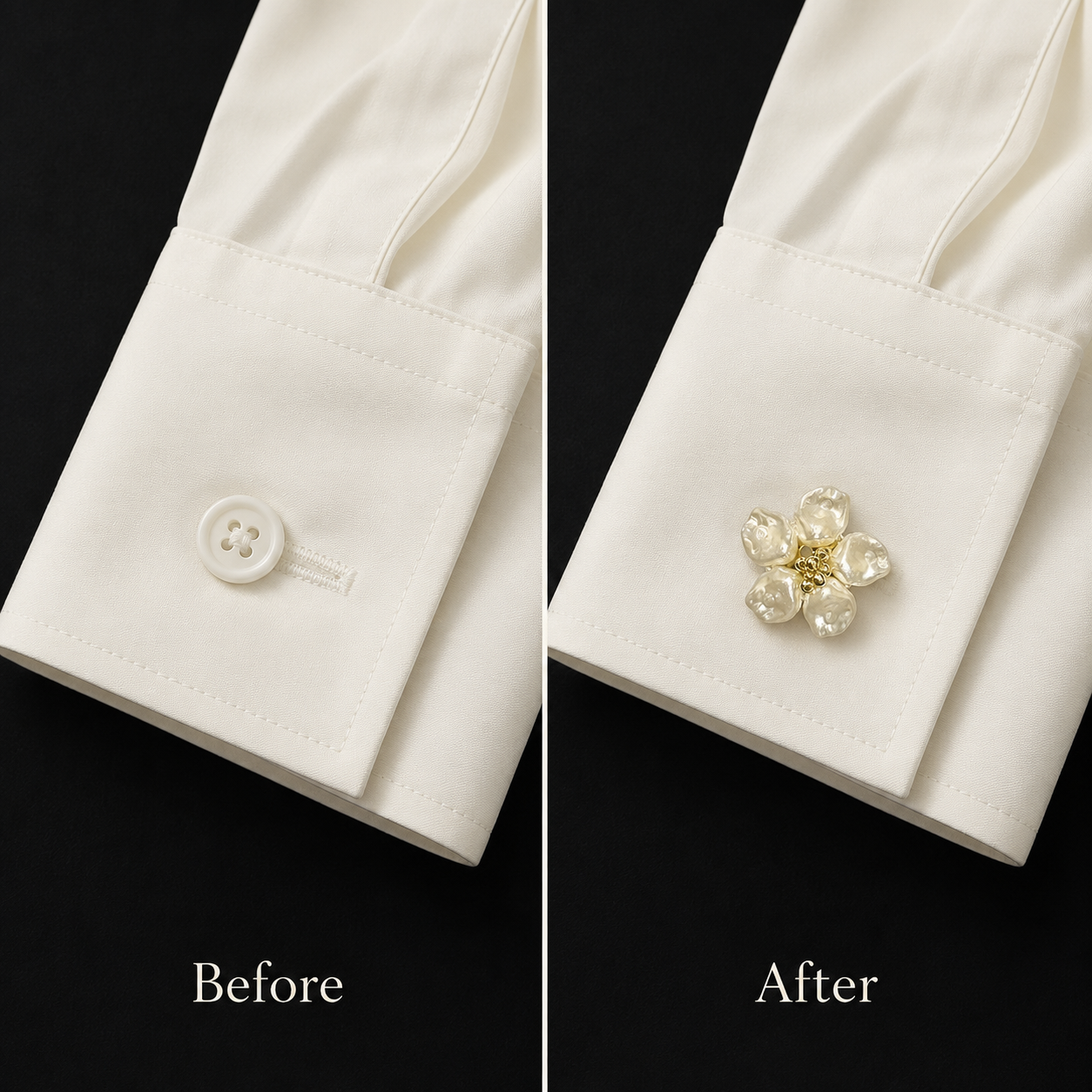 The Pearlized Flower Button Cover