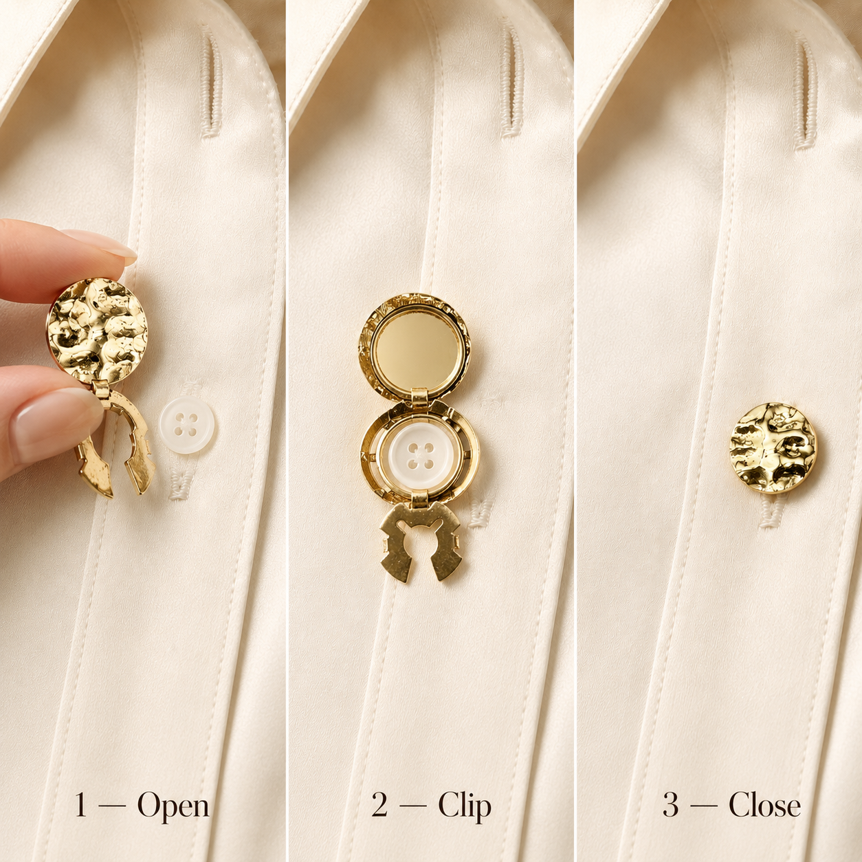 The Hammered Gold Button Cover