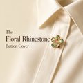 The Floral Rhinestone Button Cover