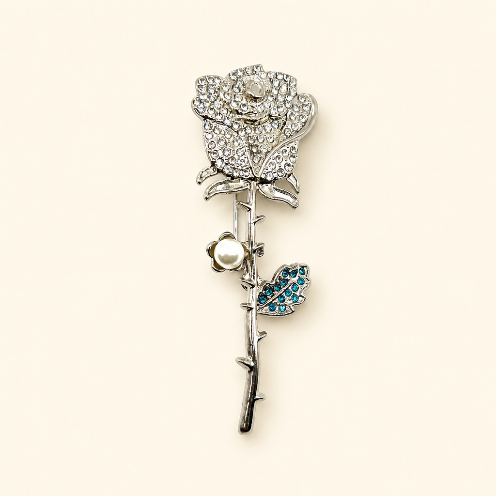 Midnight Dew Rose Pin (Hijaab Pin)