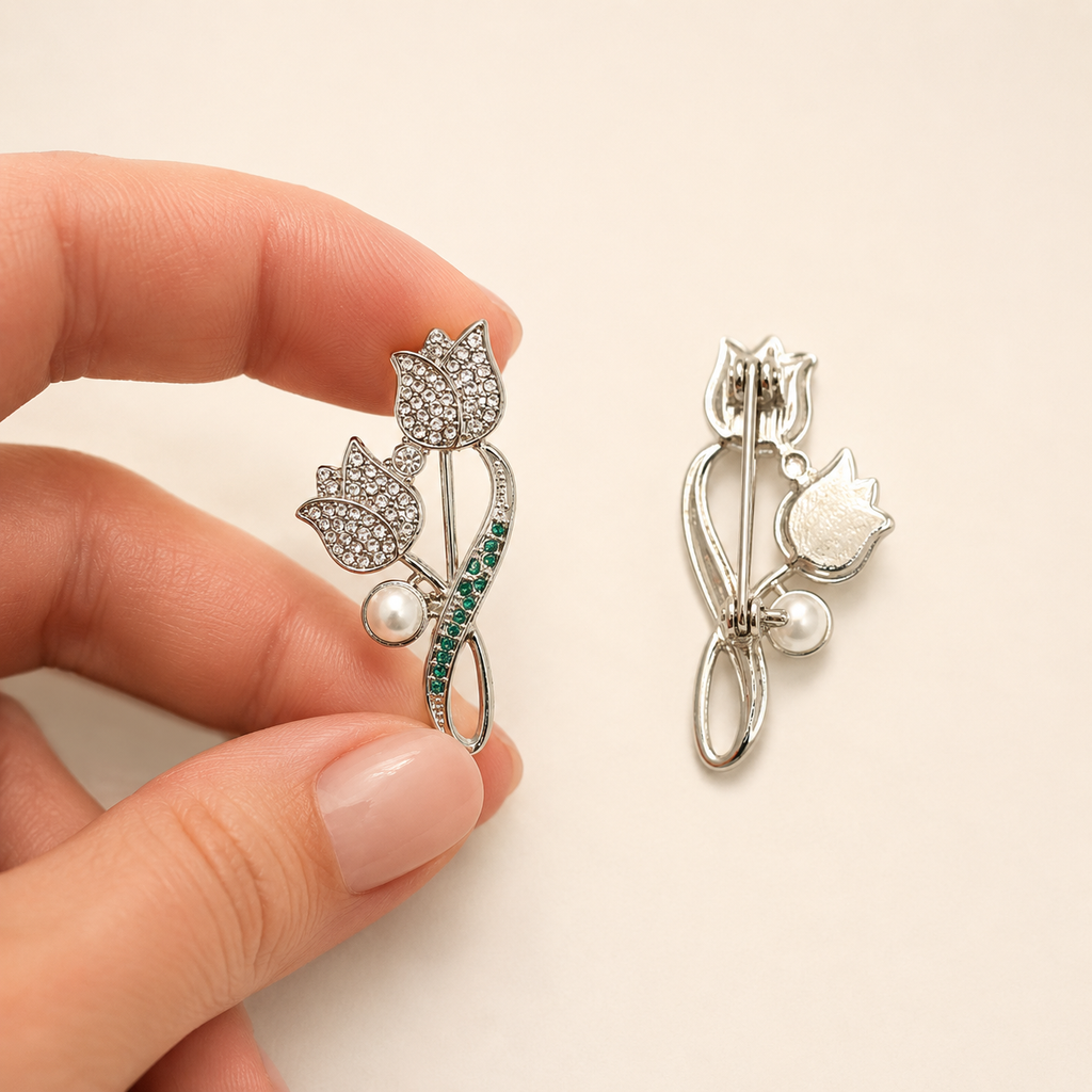 Crystal Bloom Tulip Pin (Hijaab Pin)