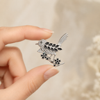 Elegant Black Feather Bird Pin (Hijaab Pin)