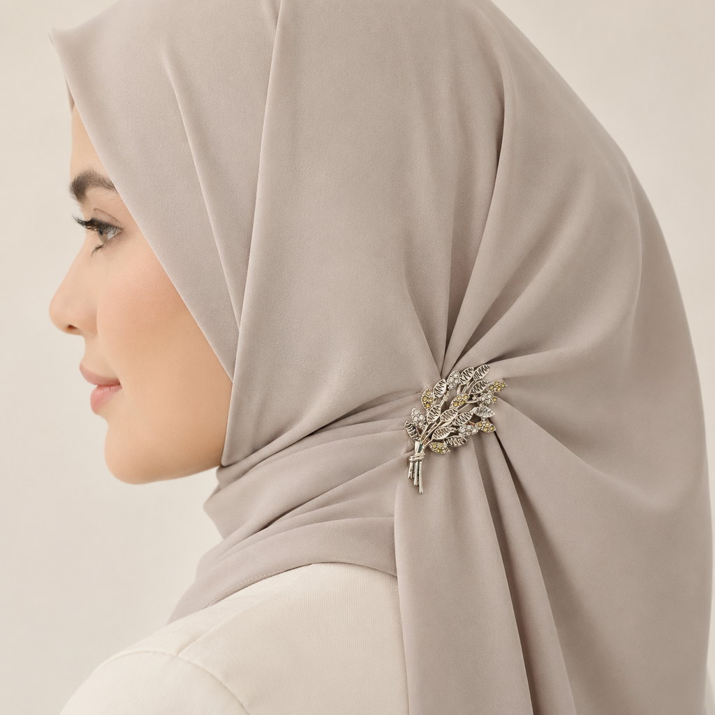 Festive Leaf Pin Gold (Hijaab Pin)