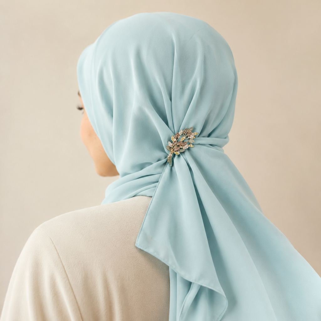 Festive Leaf Pin Gold (Hijaab Pin)