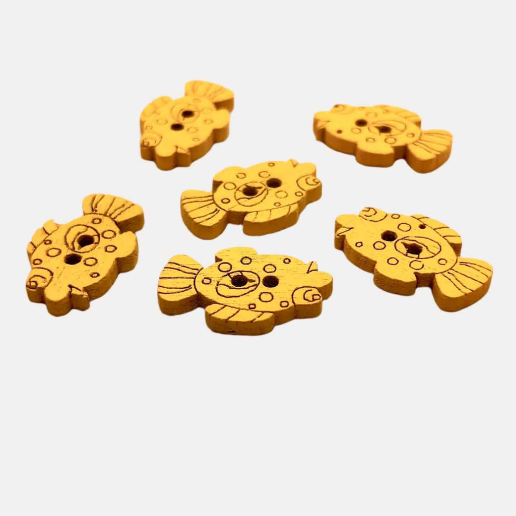 Colorful Wooden Fish Buttons