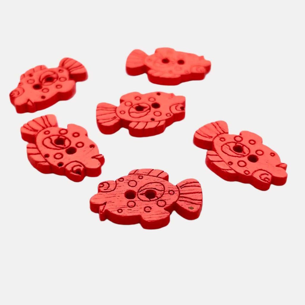 Colorful Wooden Fish Buttons