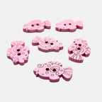 Colorful Wooden Fish Buttons
