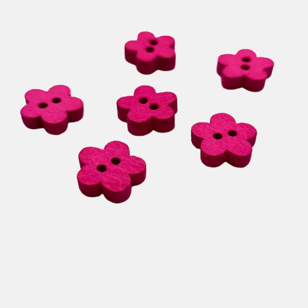 Colorful Wooden Flower Buttons