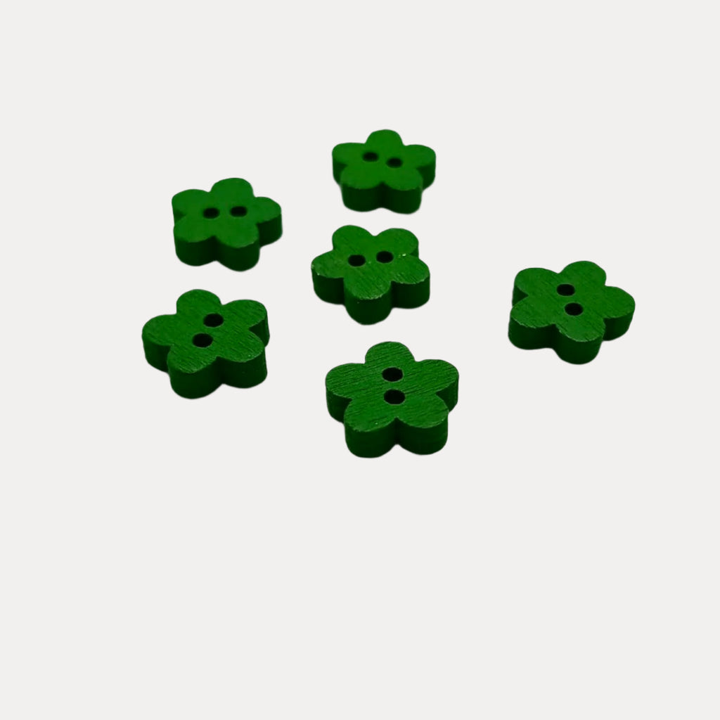 Colorful Wooden Flower Buttons