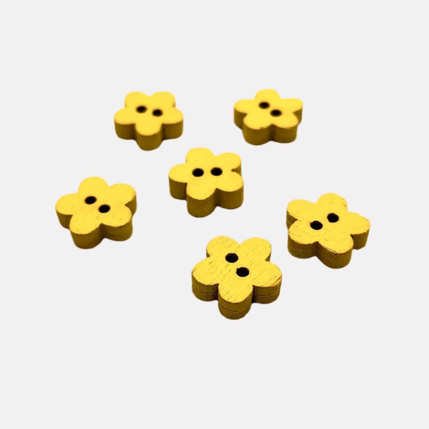 Colorful Wooden Flower Buttons