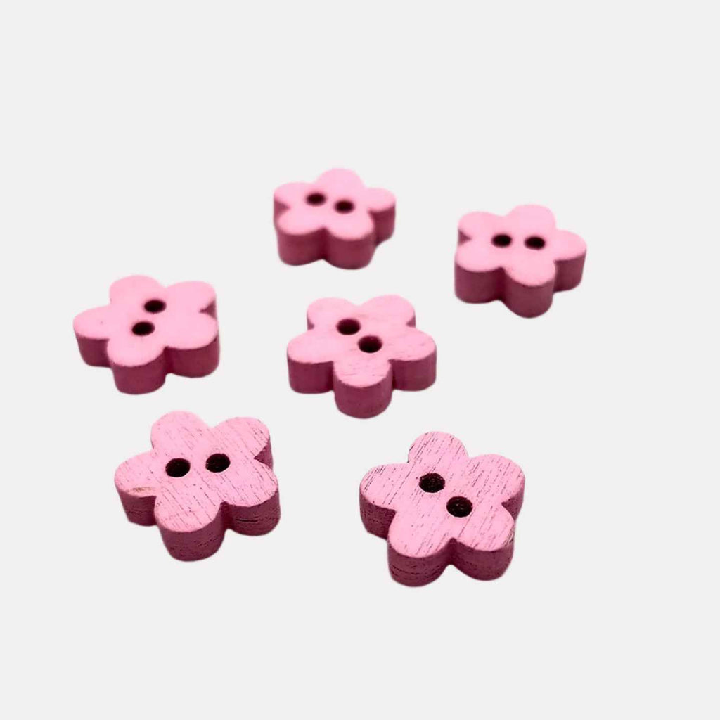 Colorful Wooden Flower Buttons