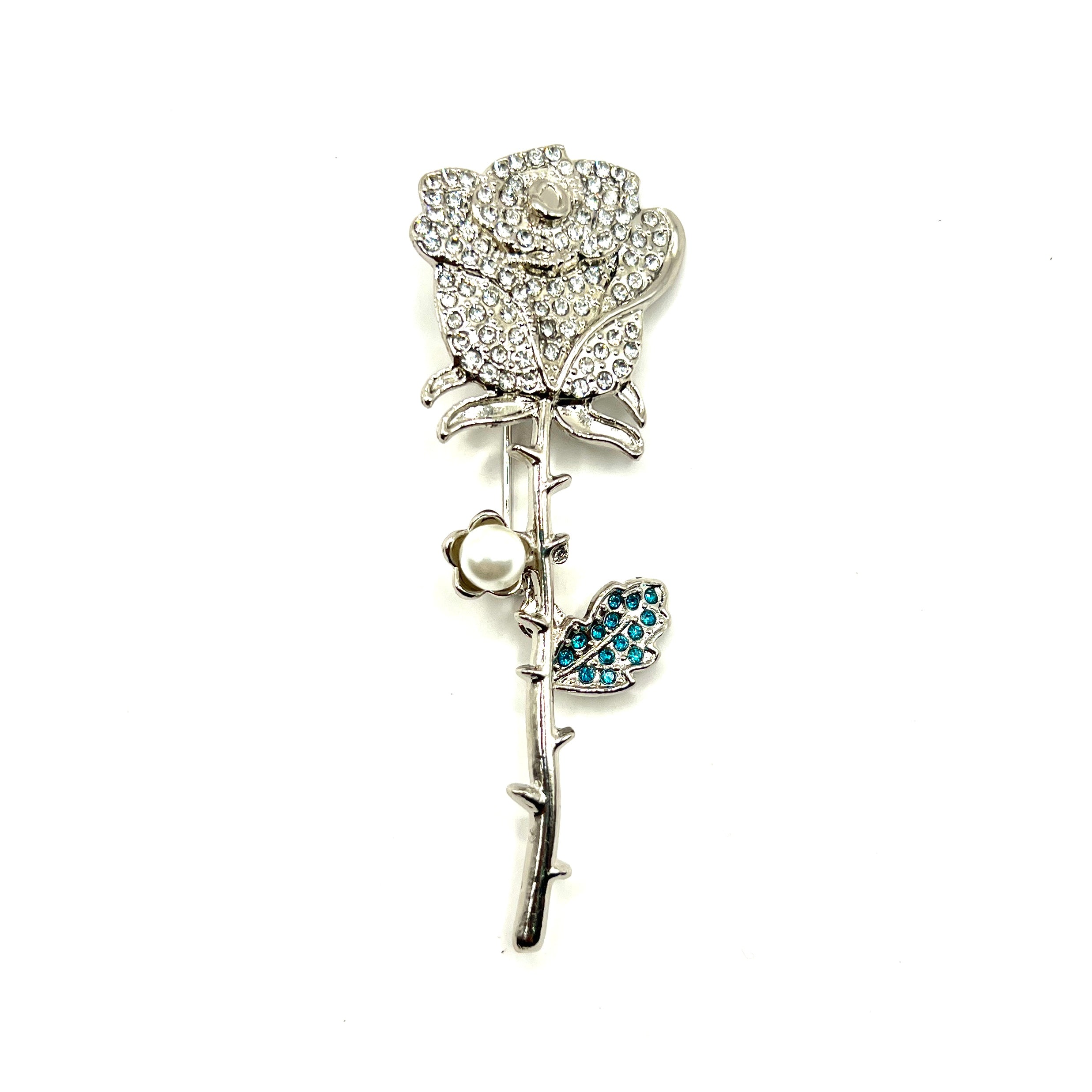 Midnight Dew Rose Pin