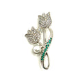 Crystal Bloom Tulip Pin