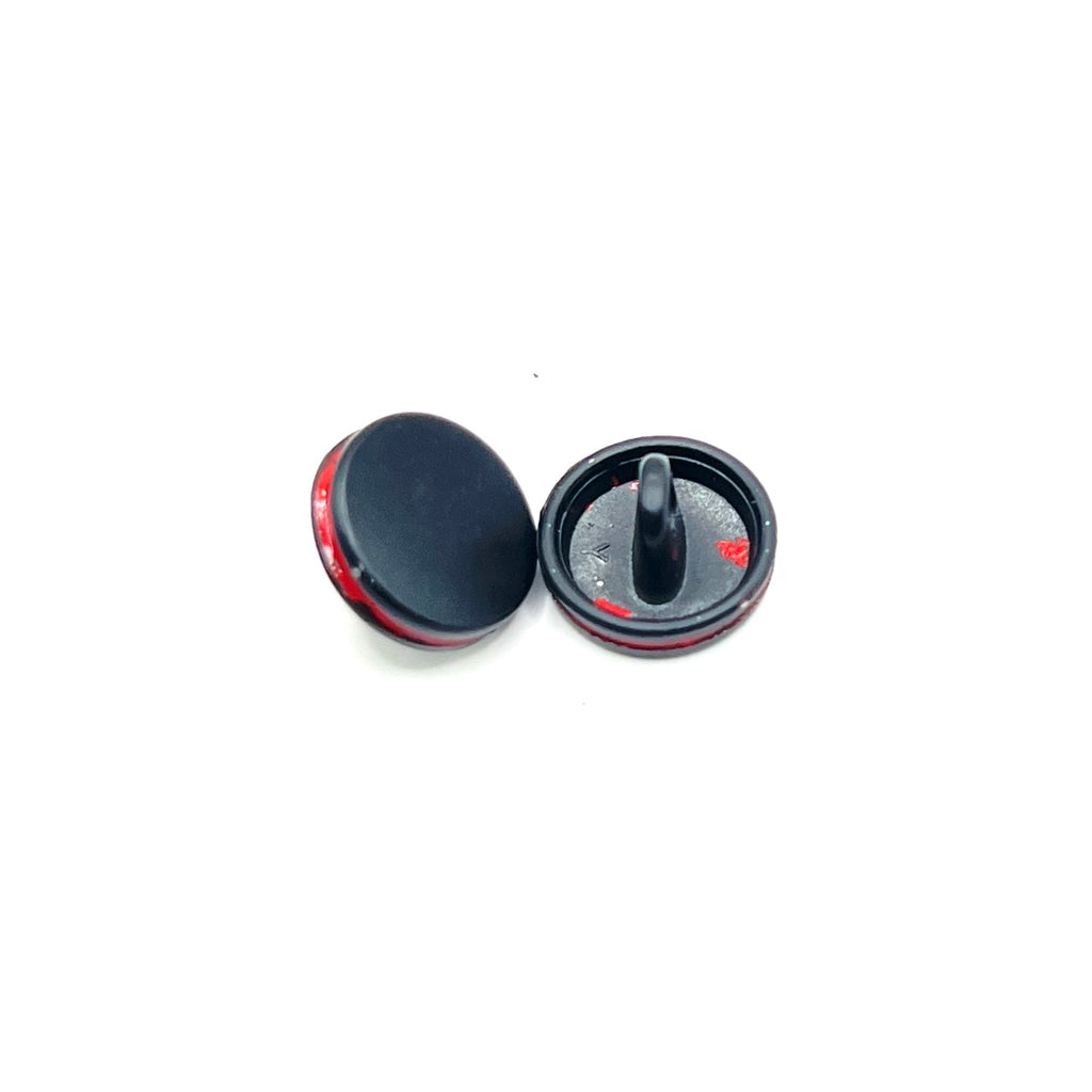 Black Top with Red Rim Kurta Button