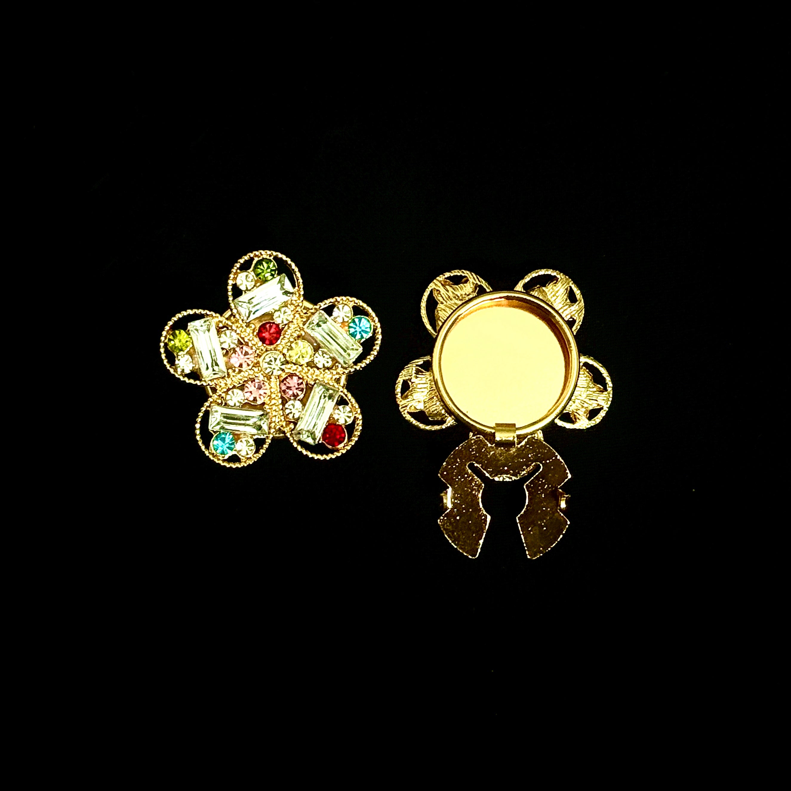 The Floral Rhinestone Button Cover