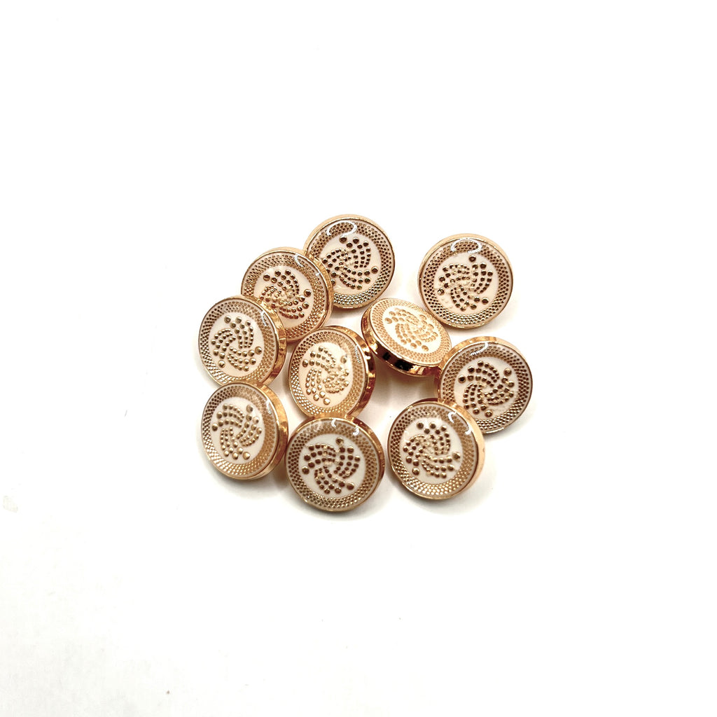 Golden Swirl Emblem Kurta Button