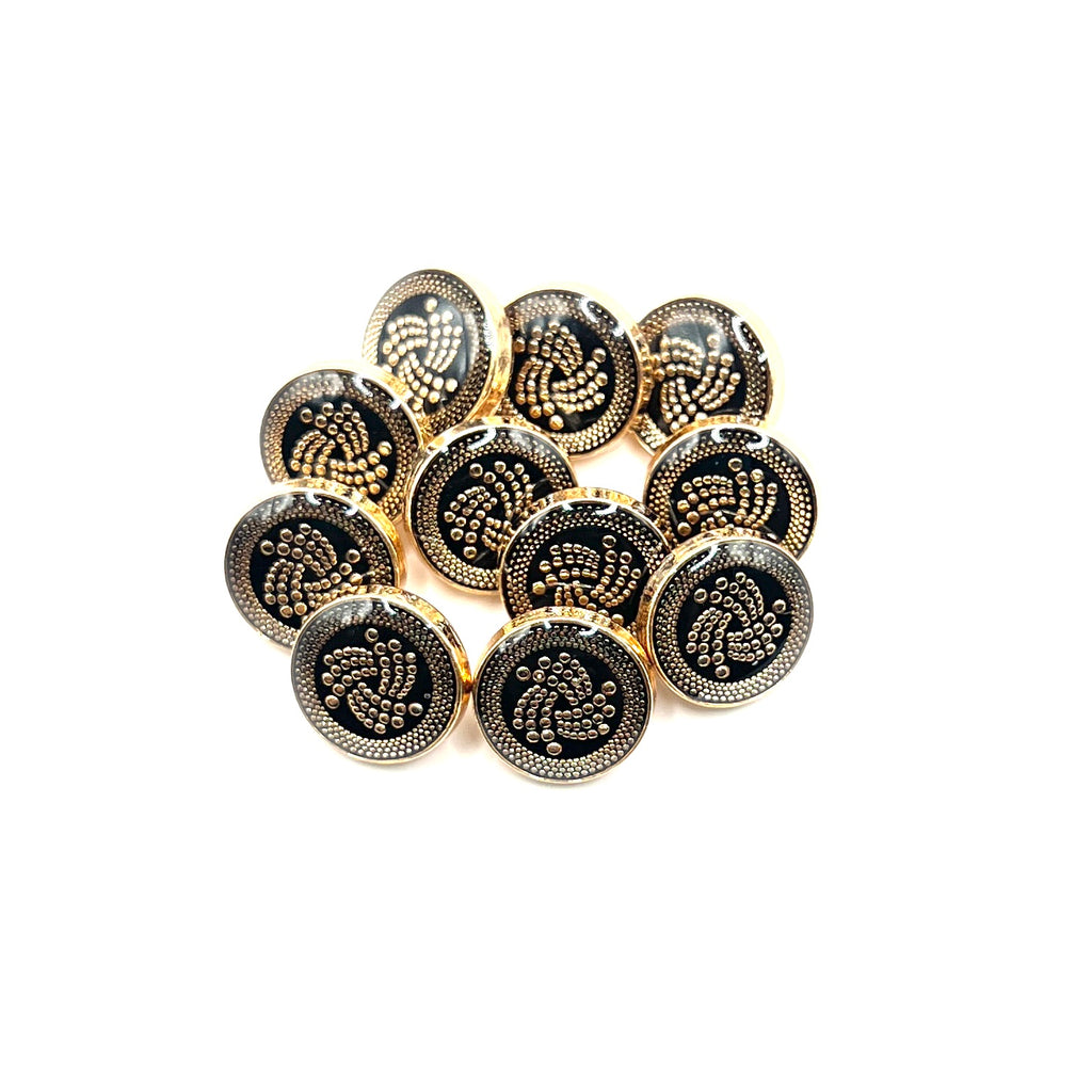 Golden Swirl Emblem Kurta Button