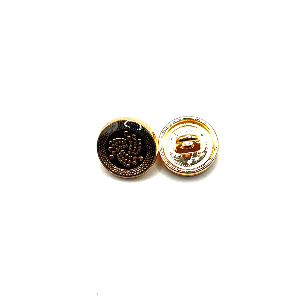 Golden Swirl Emblem Kurta Button
