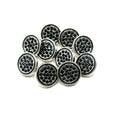 Black Rimmed Rhinestone Kurta Button