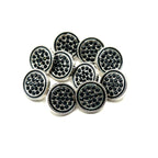 Black Rimmed Rhinestone Kurta Button