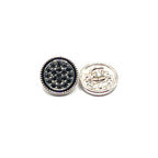 Black Rimmed Rhinestone Kurta Button