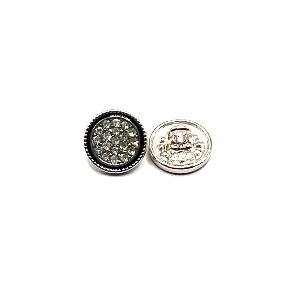 Black Rimmed Rhinestone Kurta Button