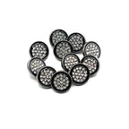 Black Rimmed Rhinestone Kurta Button