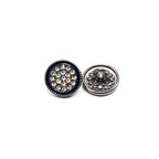 Black Rimmed Rhinestone Kurta Button