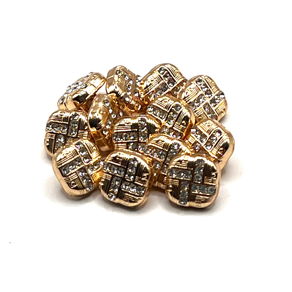 Square Rhinestone Kurta Button