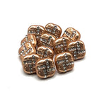 Square Rhinestone Kurta Button