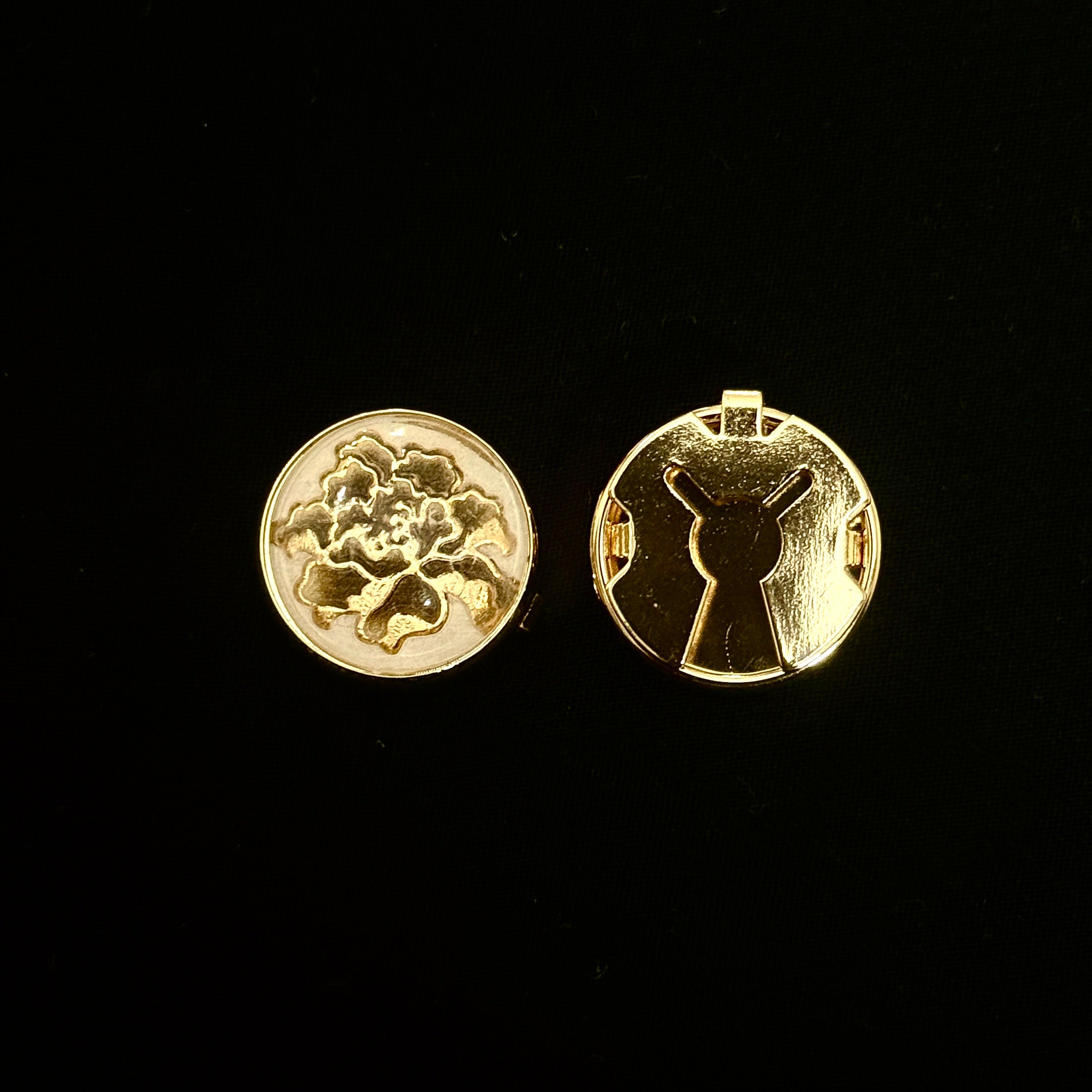 The Golden Floral Inlay Button Cover