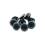 Matt Black Printed Rim Metal Kurta Button