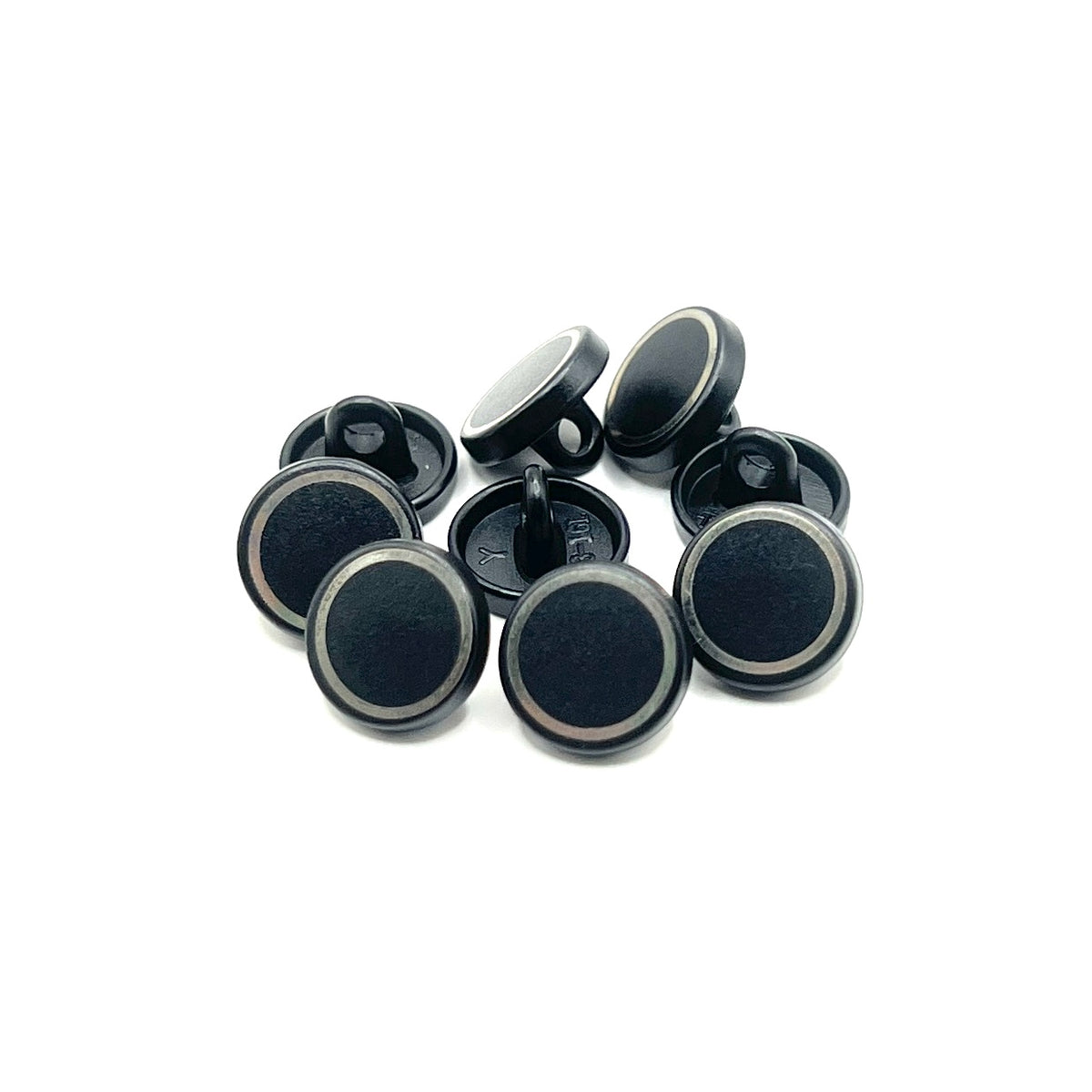 Matt Black Printed Rim Metal Kurta Button