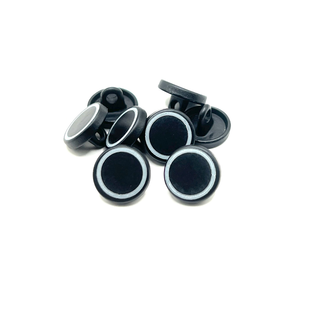 Matt Black Printed Rim Metal Kurta Button