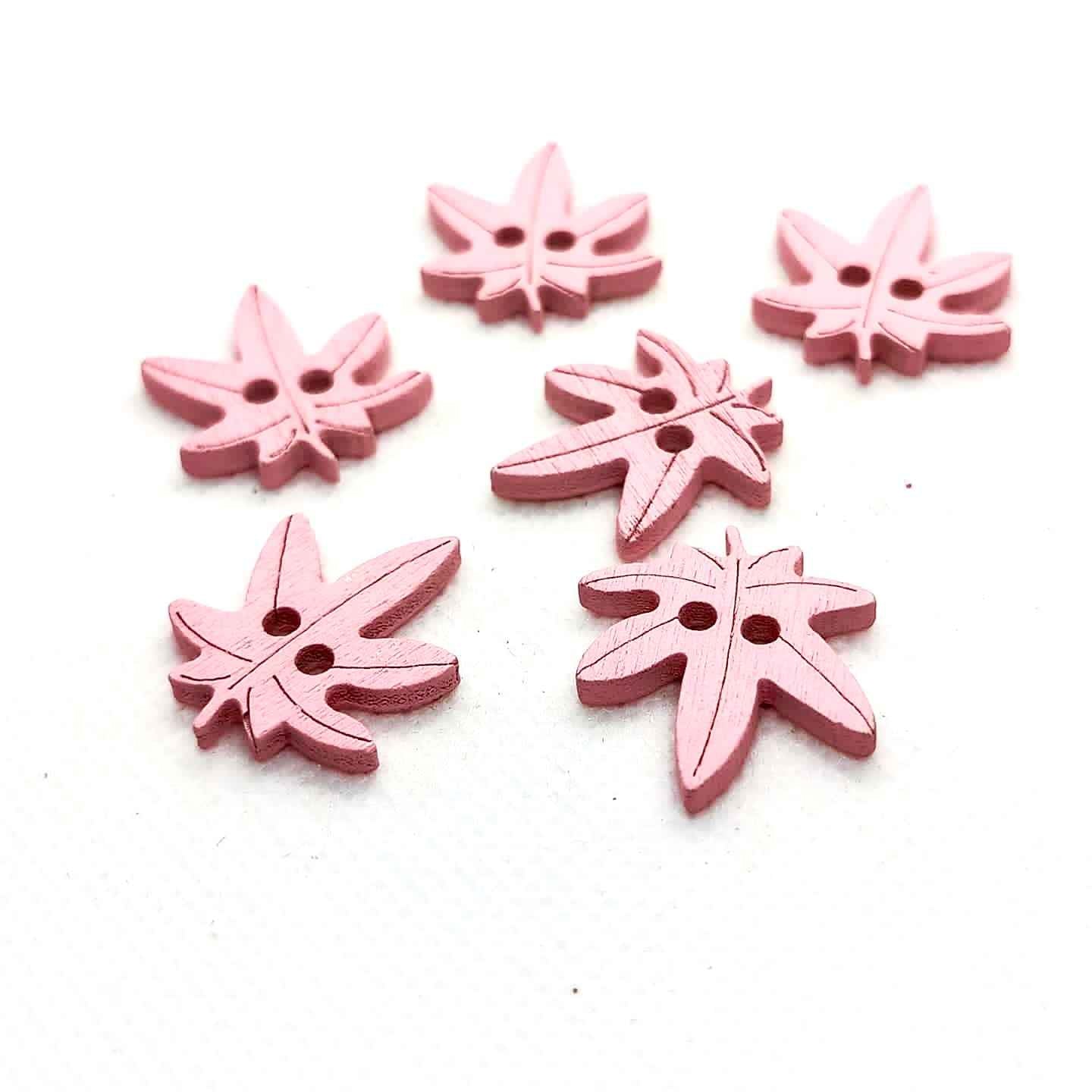 Maple Leaf Wooden Buttons