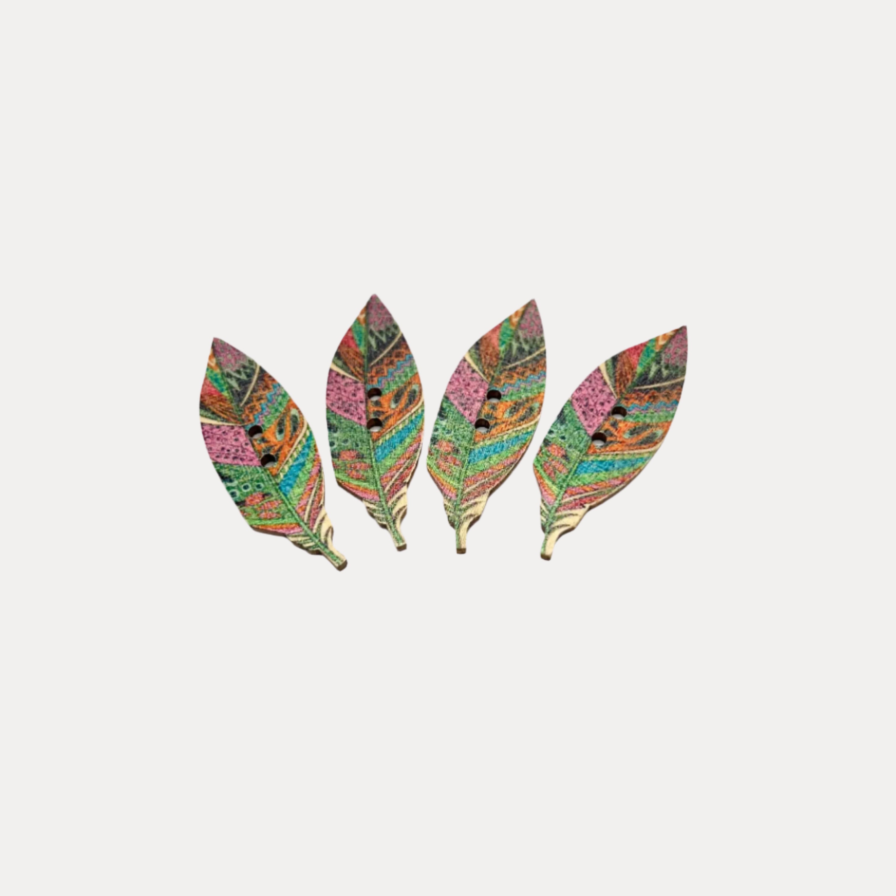 Leaf Wood Buttons