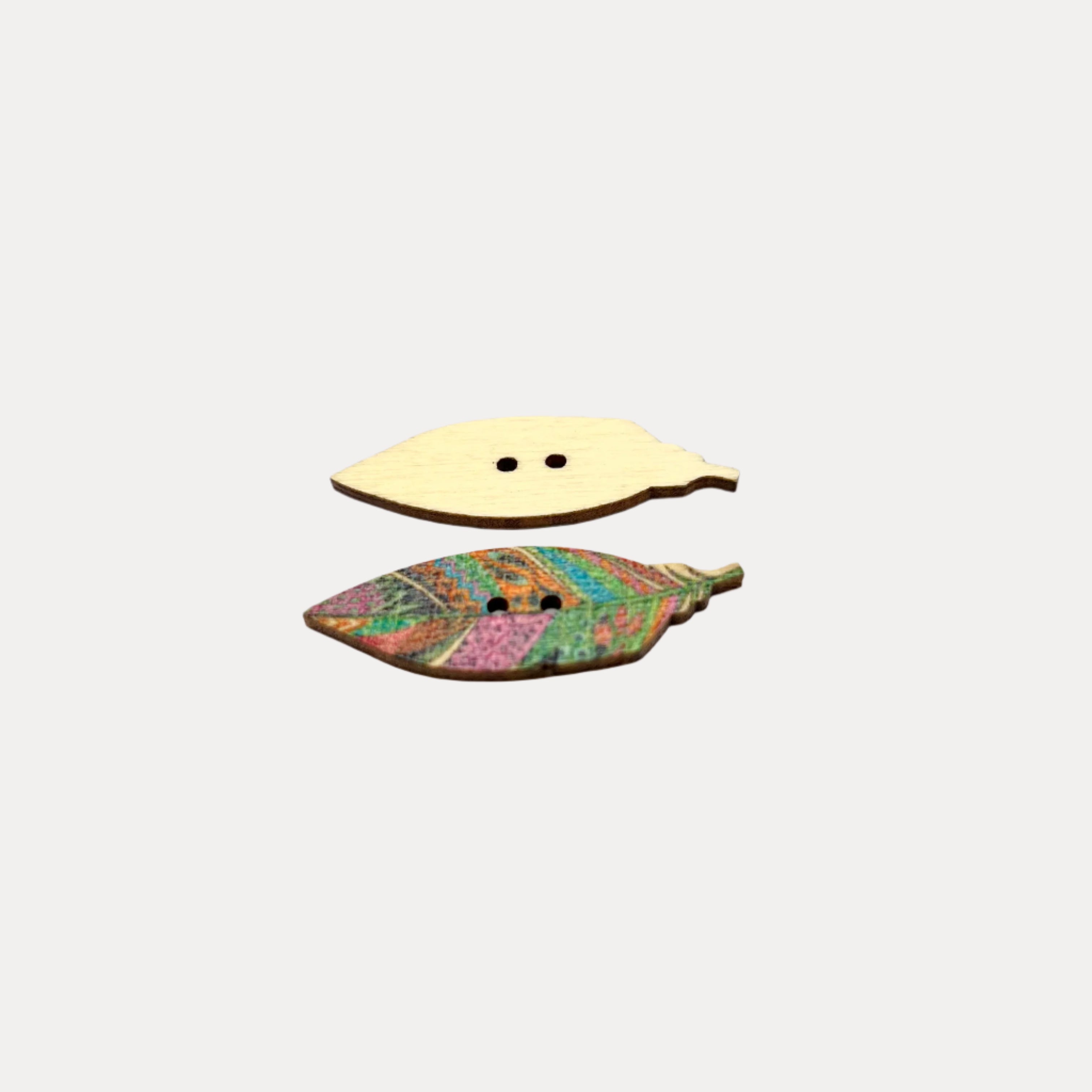 Leaf Wood Buttons