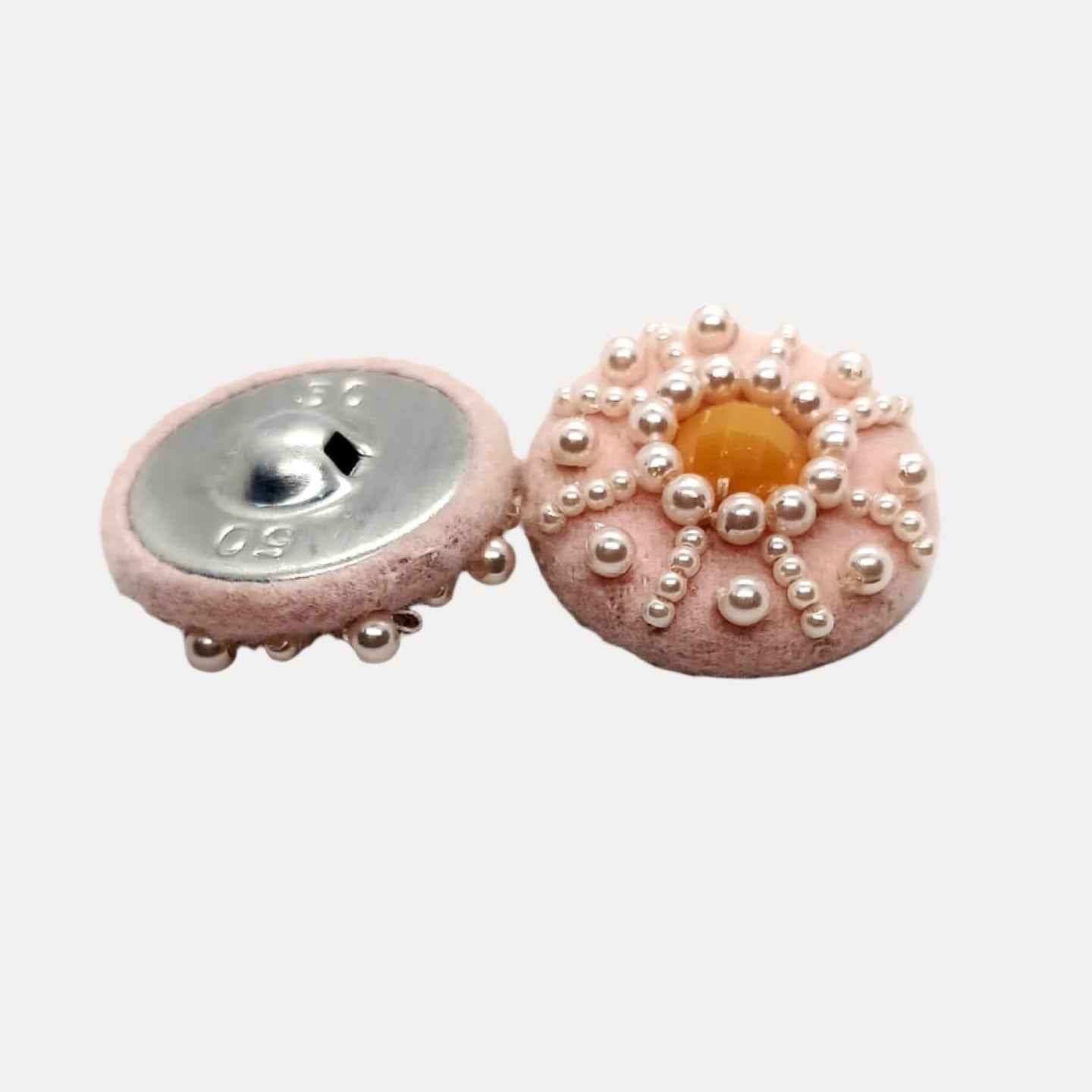 Pink Pearl Knot Button