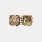 Ornate Square Metal Button - 27mm