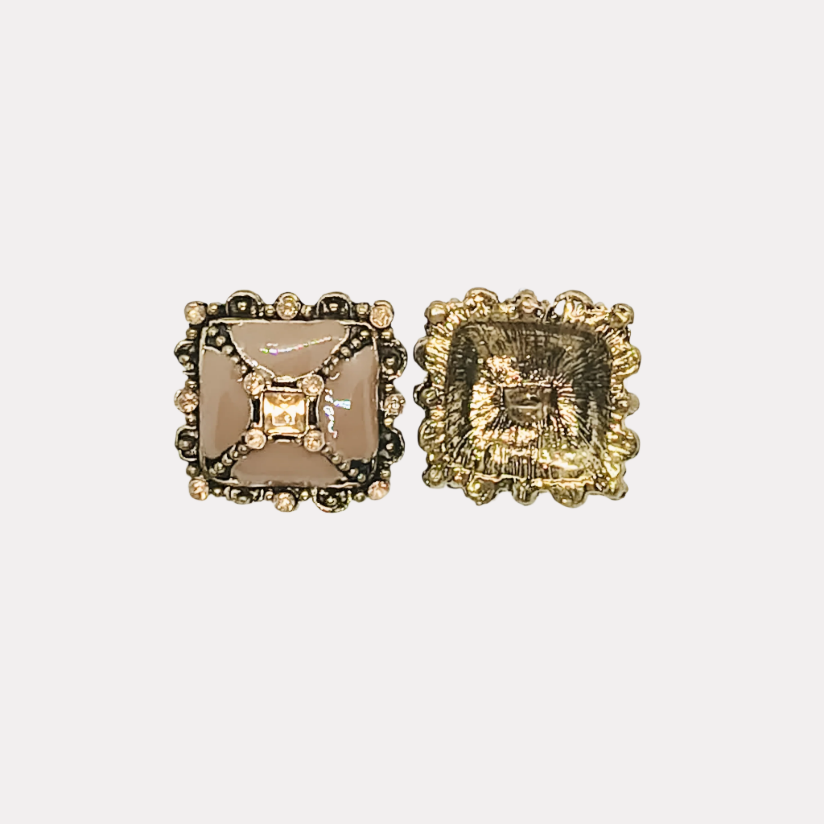 Ornate Square Metal Button - 27mm