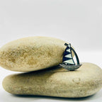 Black White Sailboat Pin