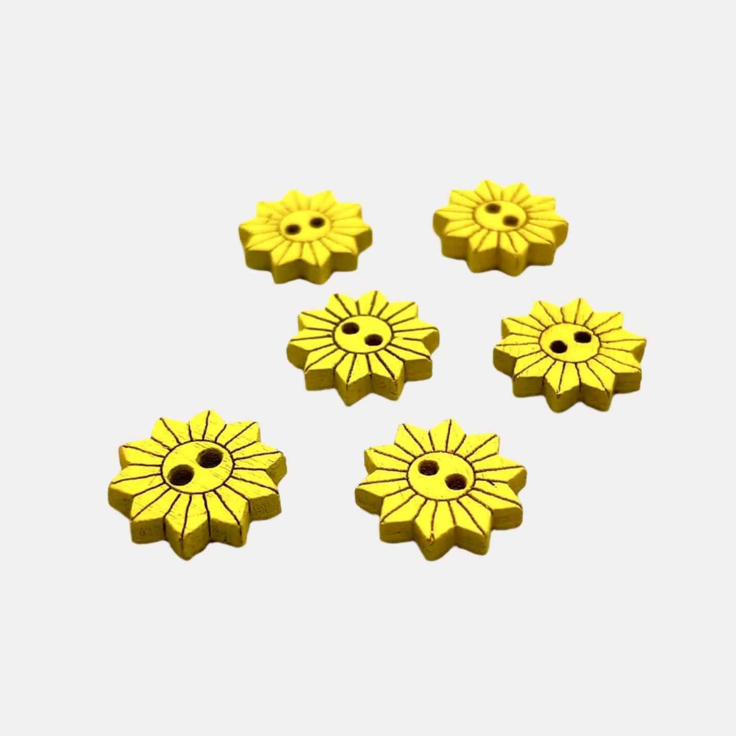 Wooden Sun Buttons