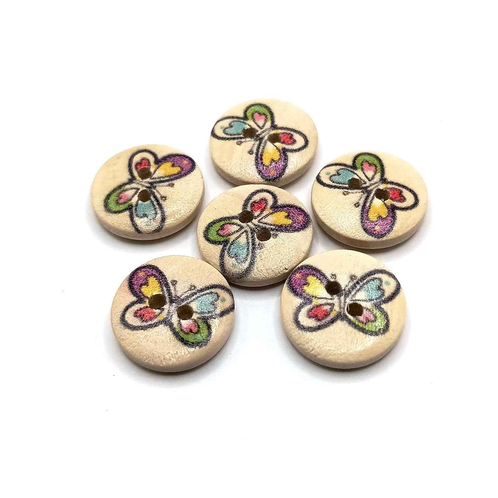 Wooden Butterfly Button