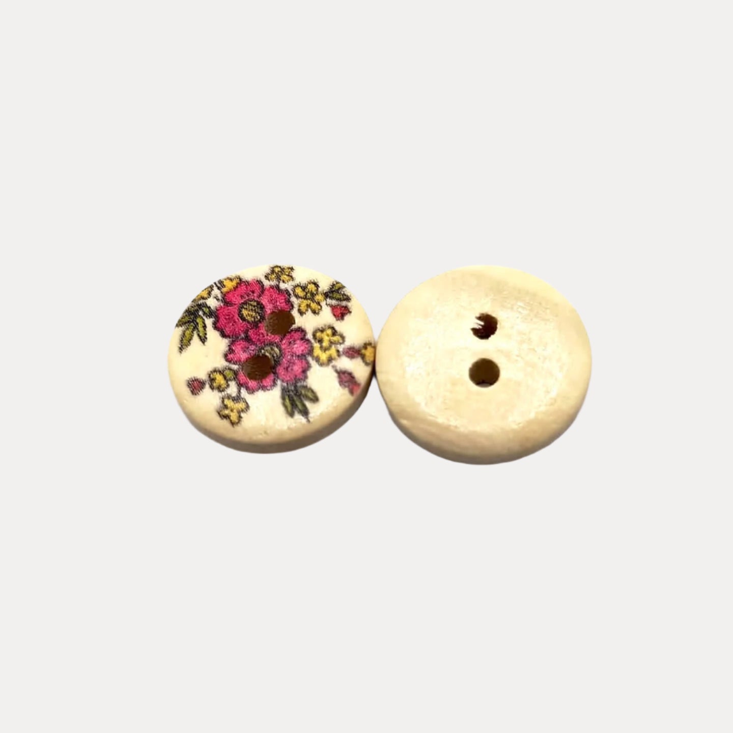 Floral Wooden Button