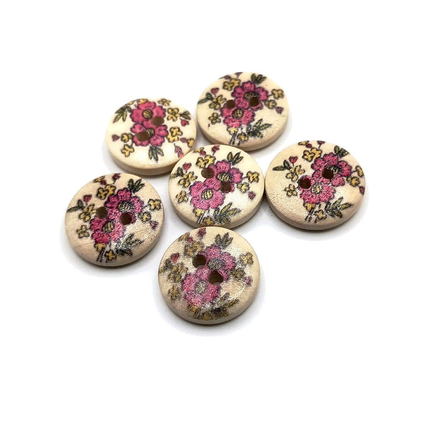 Floral Wooden Button