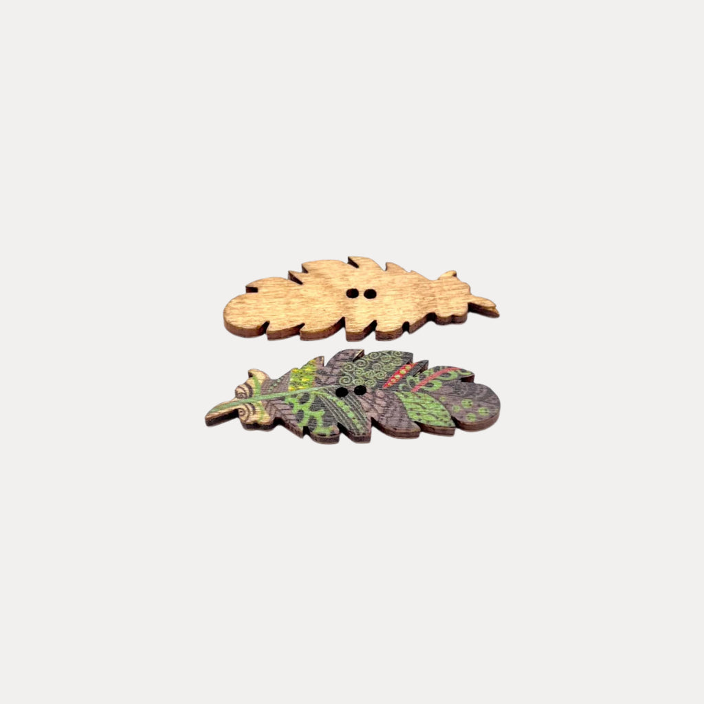 Willow Leaf Wood Buttons