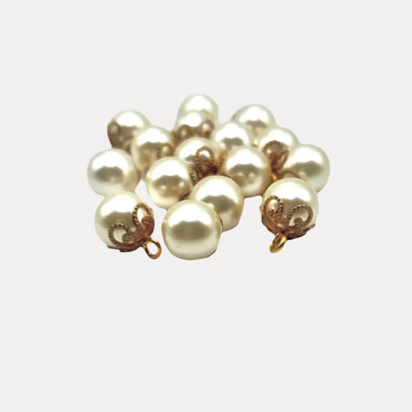 Cream Pearl Bead Caps